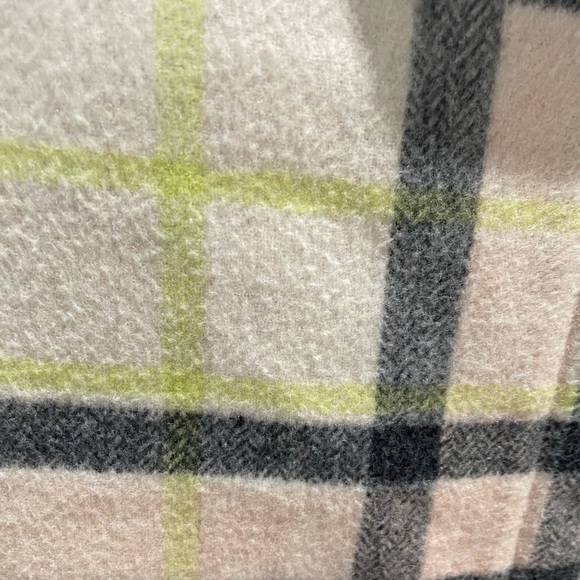 FINDERS KEEPERS Womens Wool Blend Long Time Cream Plaid Coat - Picture 3 of 9